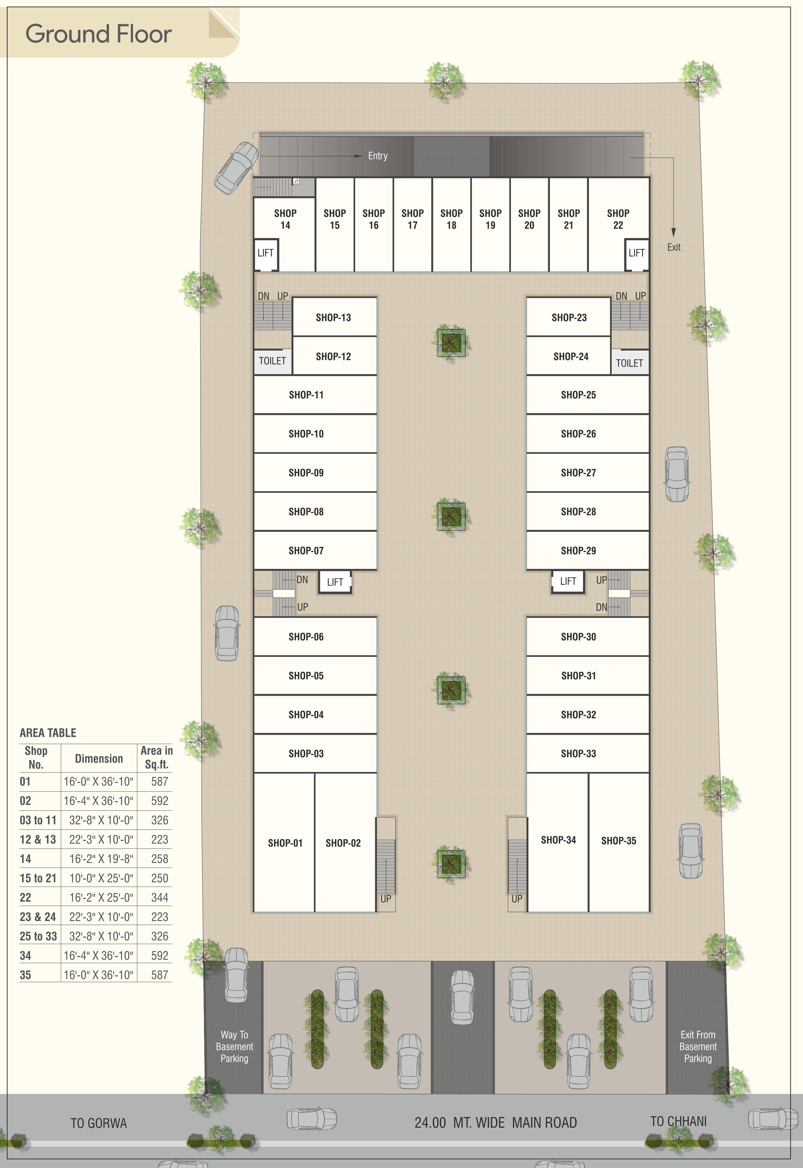 Layout of real estate project Preet Square located at Chhani, Vadodara, Gujarat