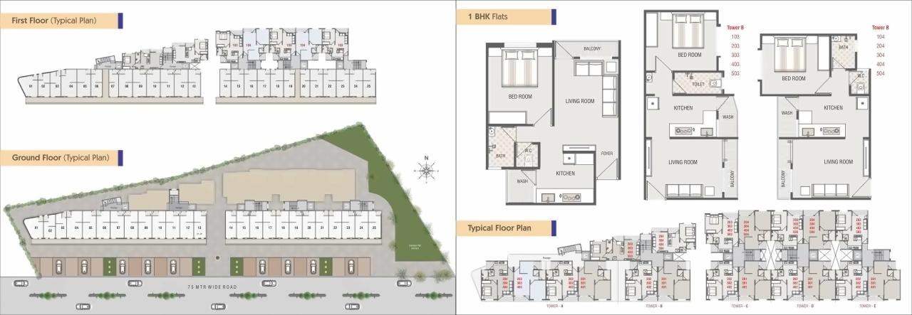 Layout of real estate project Prime Plaza located at Amodar, Vadodara, Gujarat