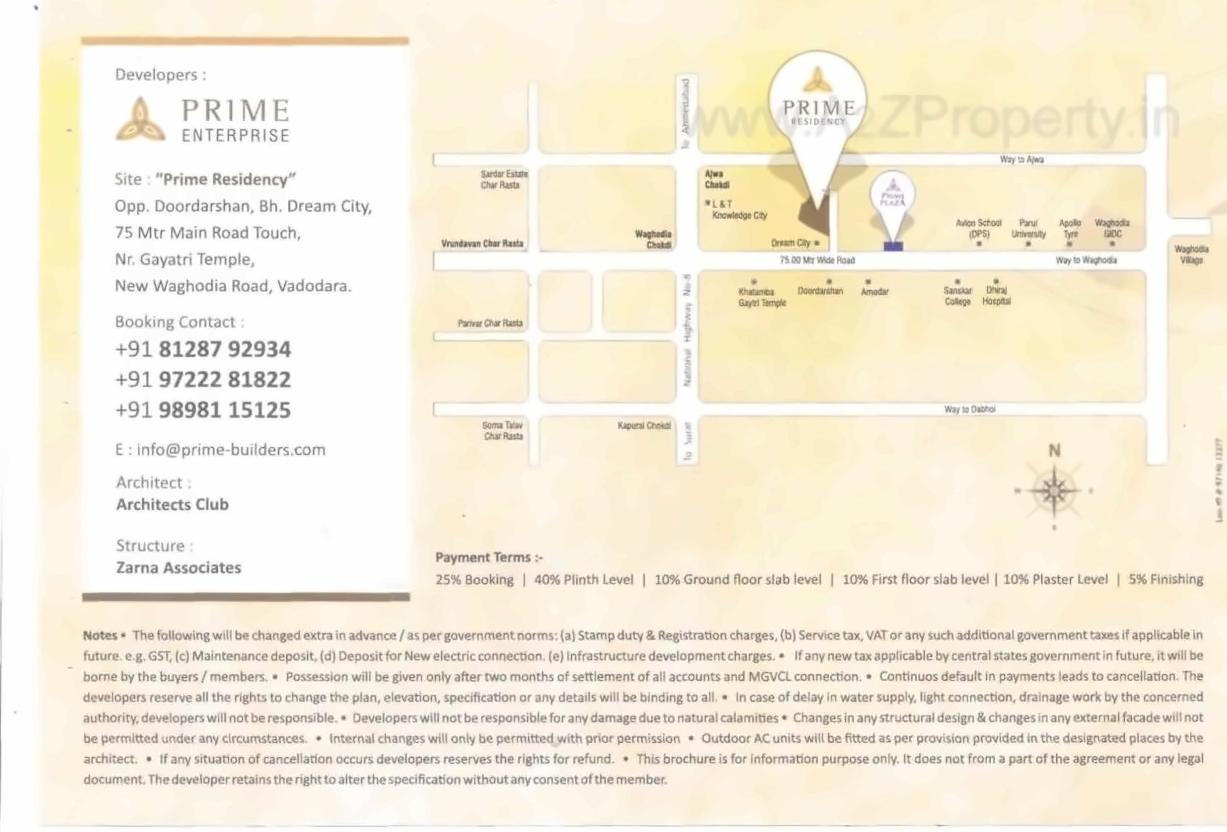  of real estate project Prime Residency located at Amodar, Vadodara, Gujarat
