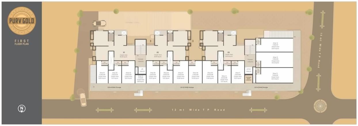 Layout of real estate project Purv Gold located at Sevasi, Vadodara, Gujarat