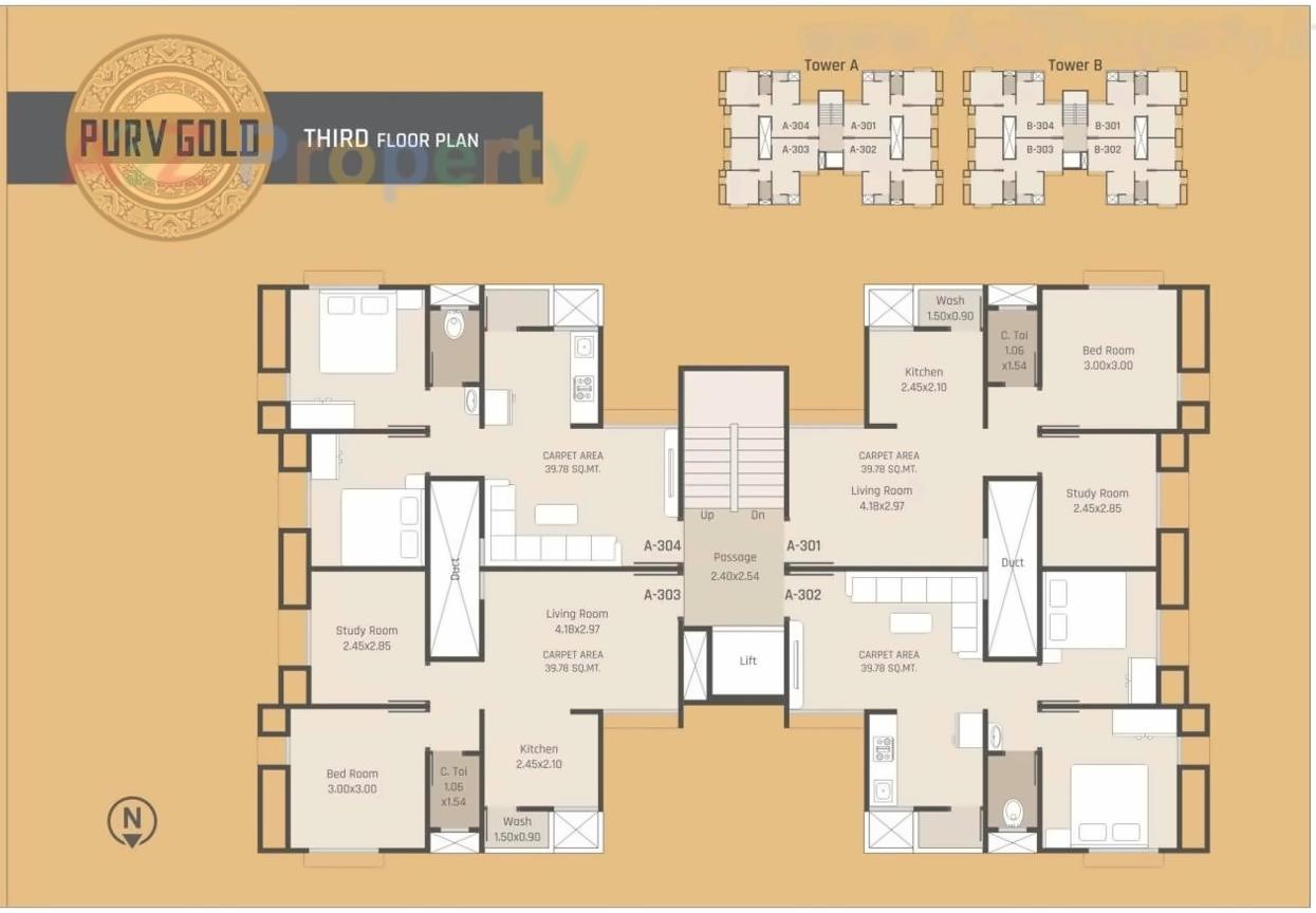Layout of real estate project Purv Gold located at Sevasi, Vadodara, Gujarat