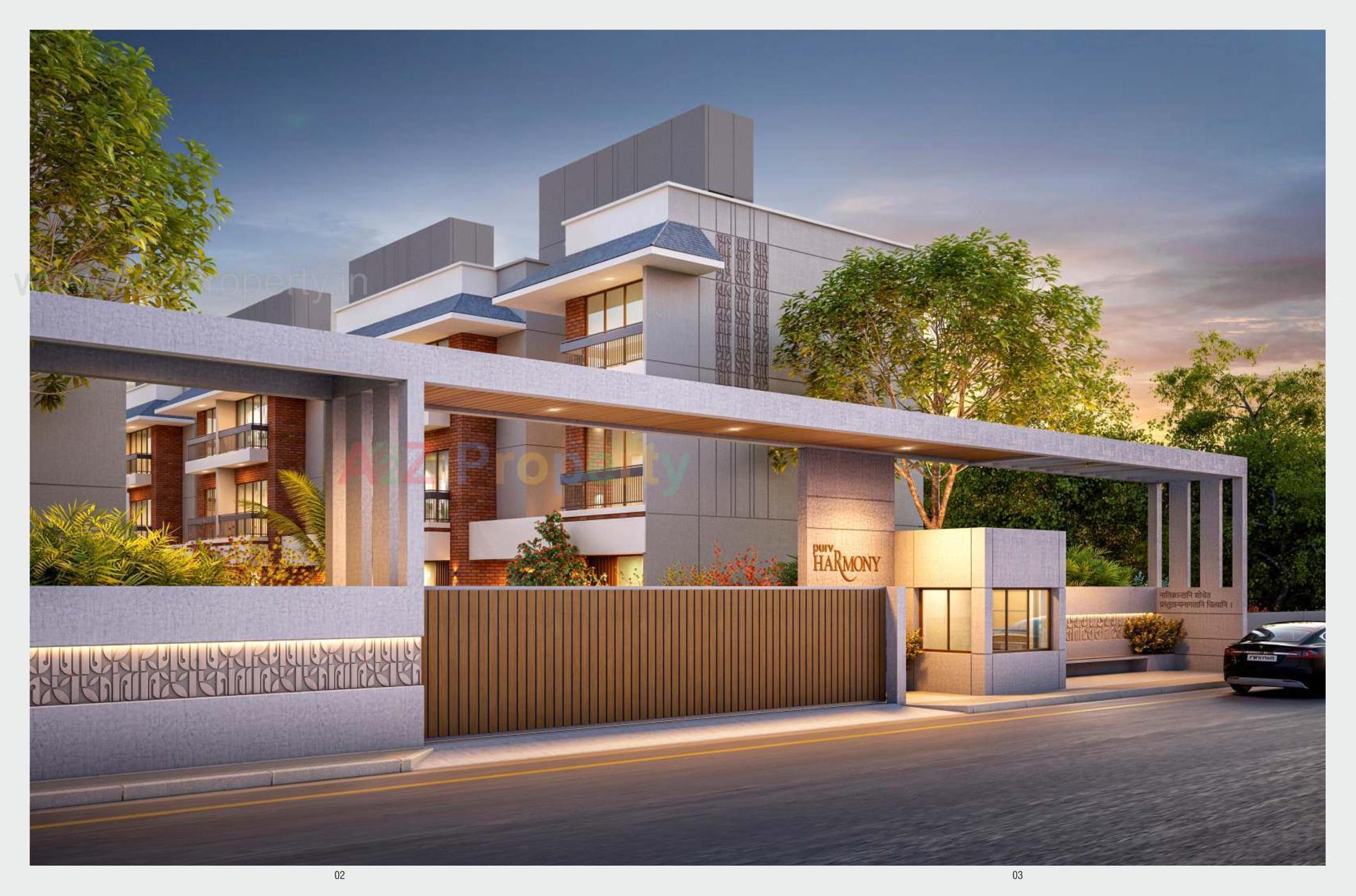 3D Elevation of real estate project Purv Harmony located at Gorva, Vadodara, Gujarat