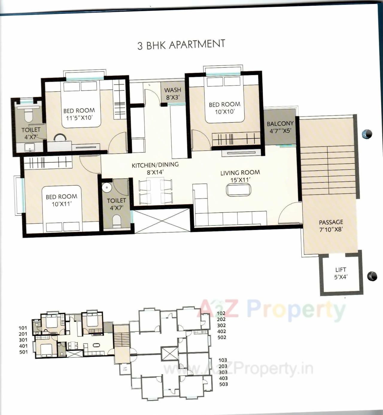 Layout of real estate project Pushpak Heights located at Undera, Vadodara, Gujarat