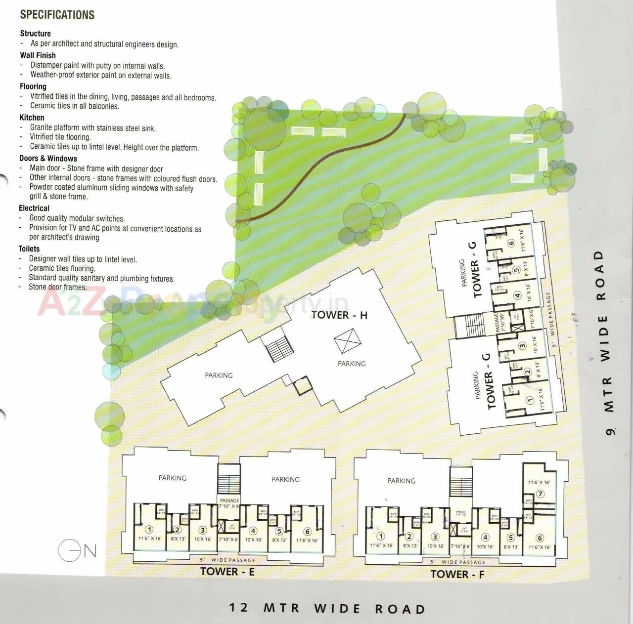 Layout of real estate project Pushpak Heights located at Undera, Vadodara, Gujarat