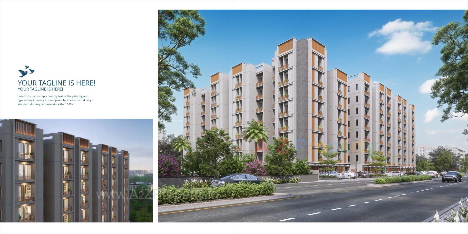 3D Elevation of real estate project Pushpak Skyline located at Tarsali, Vadodara, Gujarat