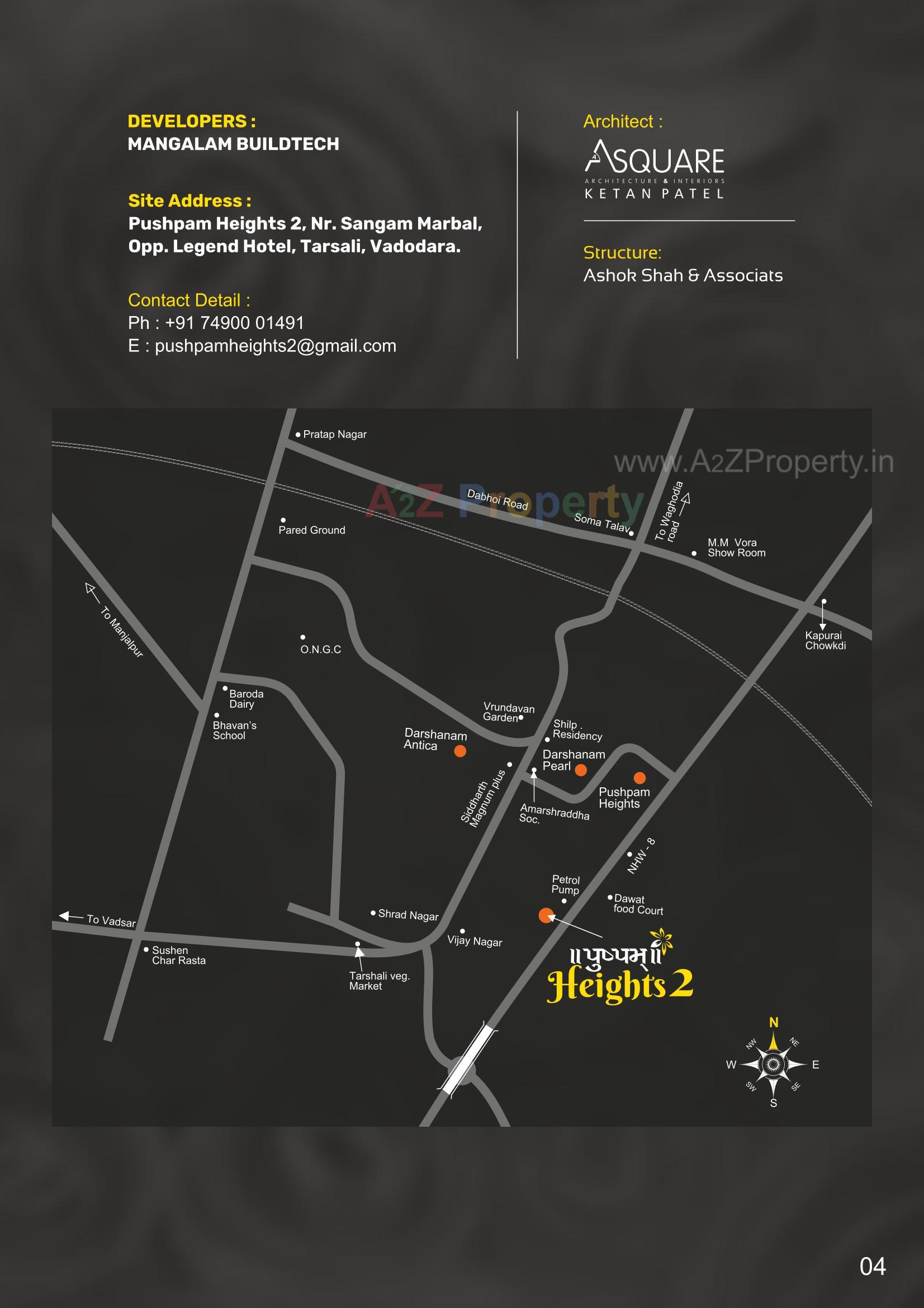  of real estate project Pushpam Heights located at Tarsali, Vadodara, Gujarat