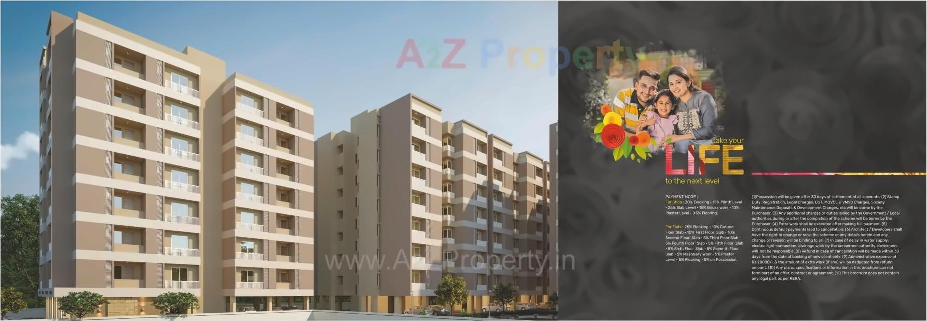 3D Elevation of real estate project Pushpam Heights located at Vadodara, Vadodara, Gujarat