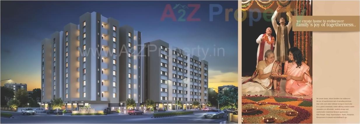 3D Elevation of real estate project Pushpam Heights located at Tarsali, Vadodara, Gujarat