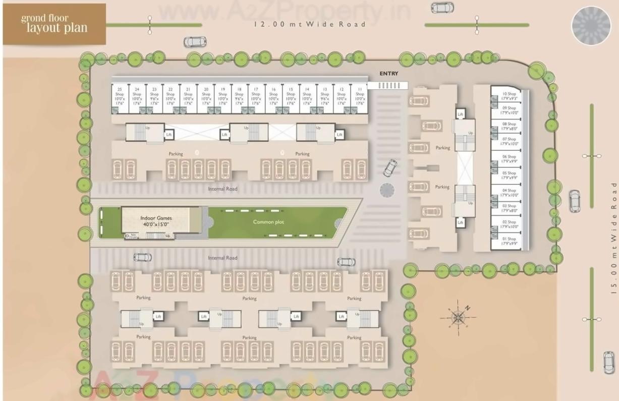 Layout of real estate project Pushpam Heights located at Tarsali, Vadodara, Gujarat