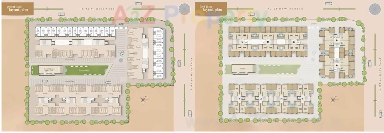 Layout of real estate project Pushpam Heights located at Tarsali, Vadodara, Gujarat