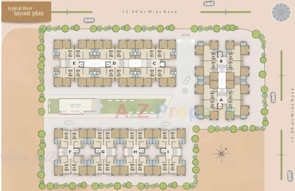 Layout of real estate project Pushpam Heights located at Tarsali, Vadodara, Gujarat