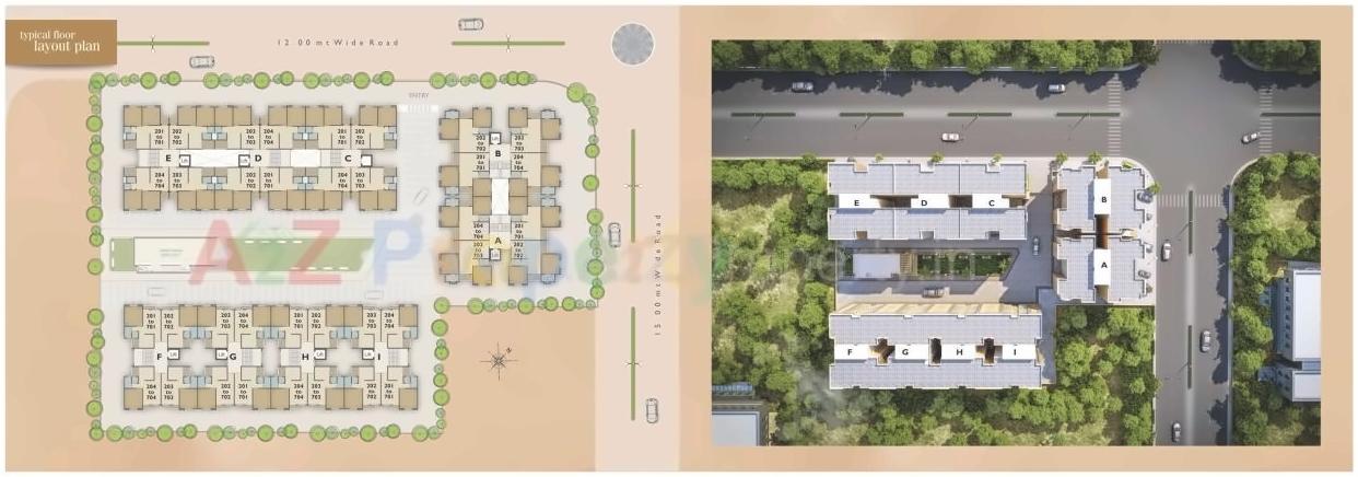 Layout of real estate project Pushpam Heights located at Tarsali, Vadodara, Gujarat