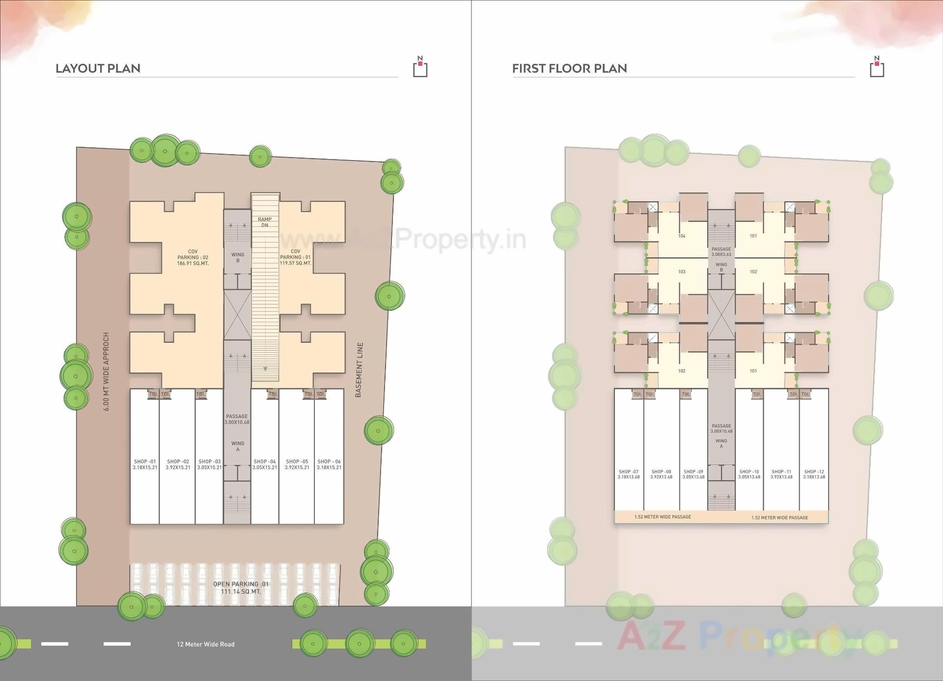 Layout of real estate project Pushpam Resicom located at Tarsali, Vadodara, Gujarat