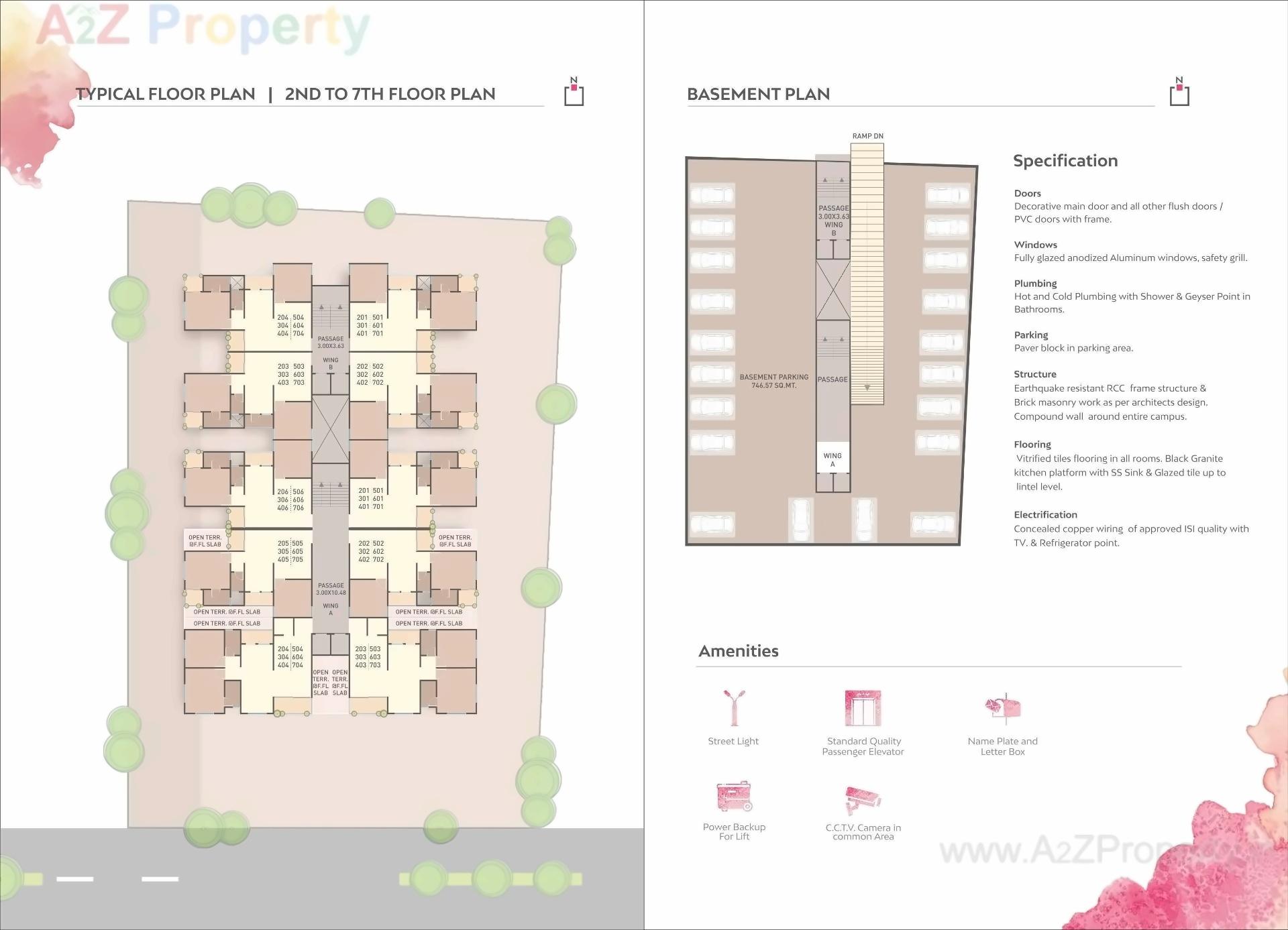 Layout of real estate project Pushpam Resicom located at Tarsali, Vadodara, Gujarat
