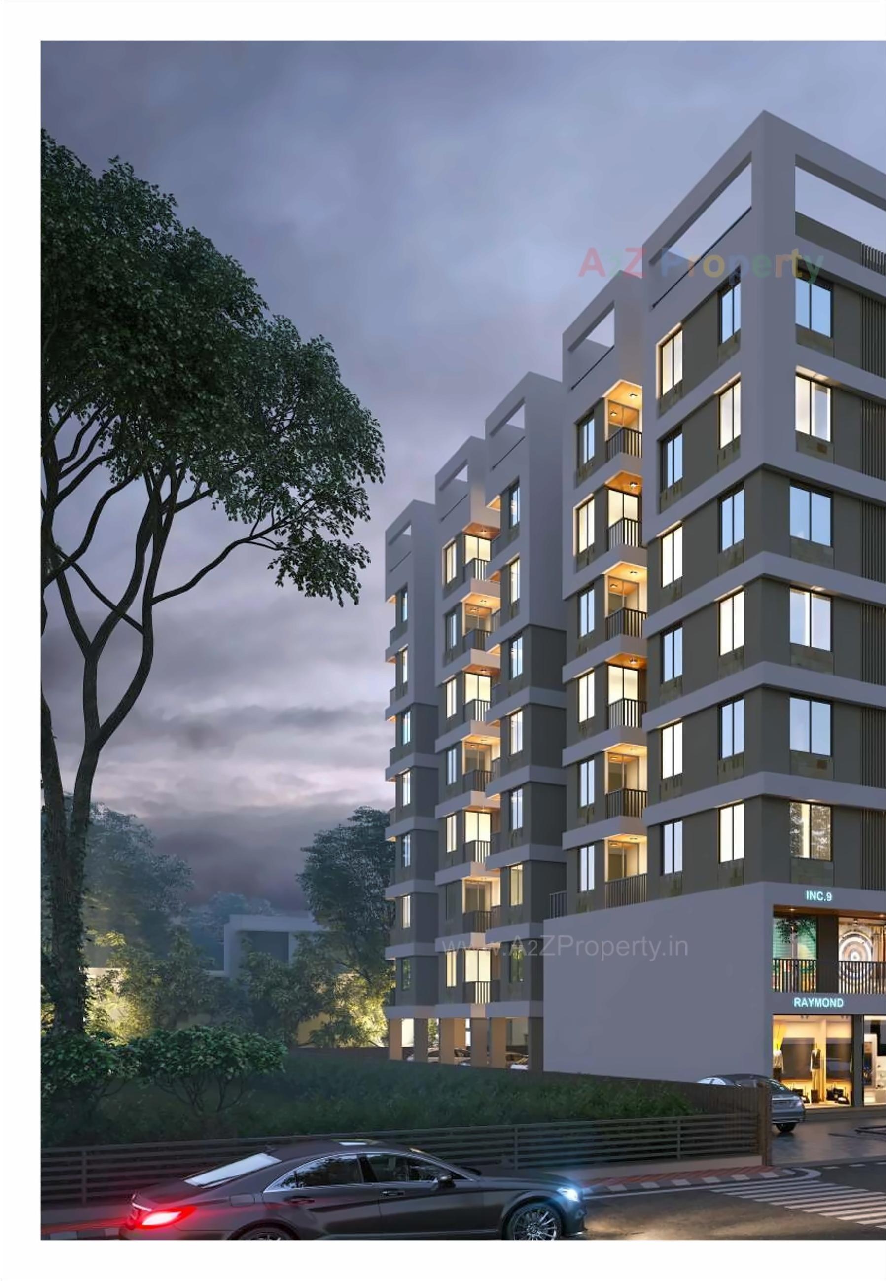 3D Elevation of real estate project Pushpam Resicom located at Tarsali, Vadodara, Gujarat