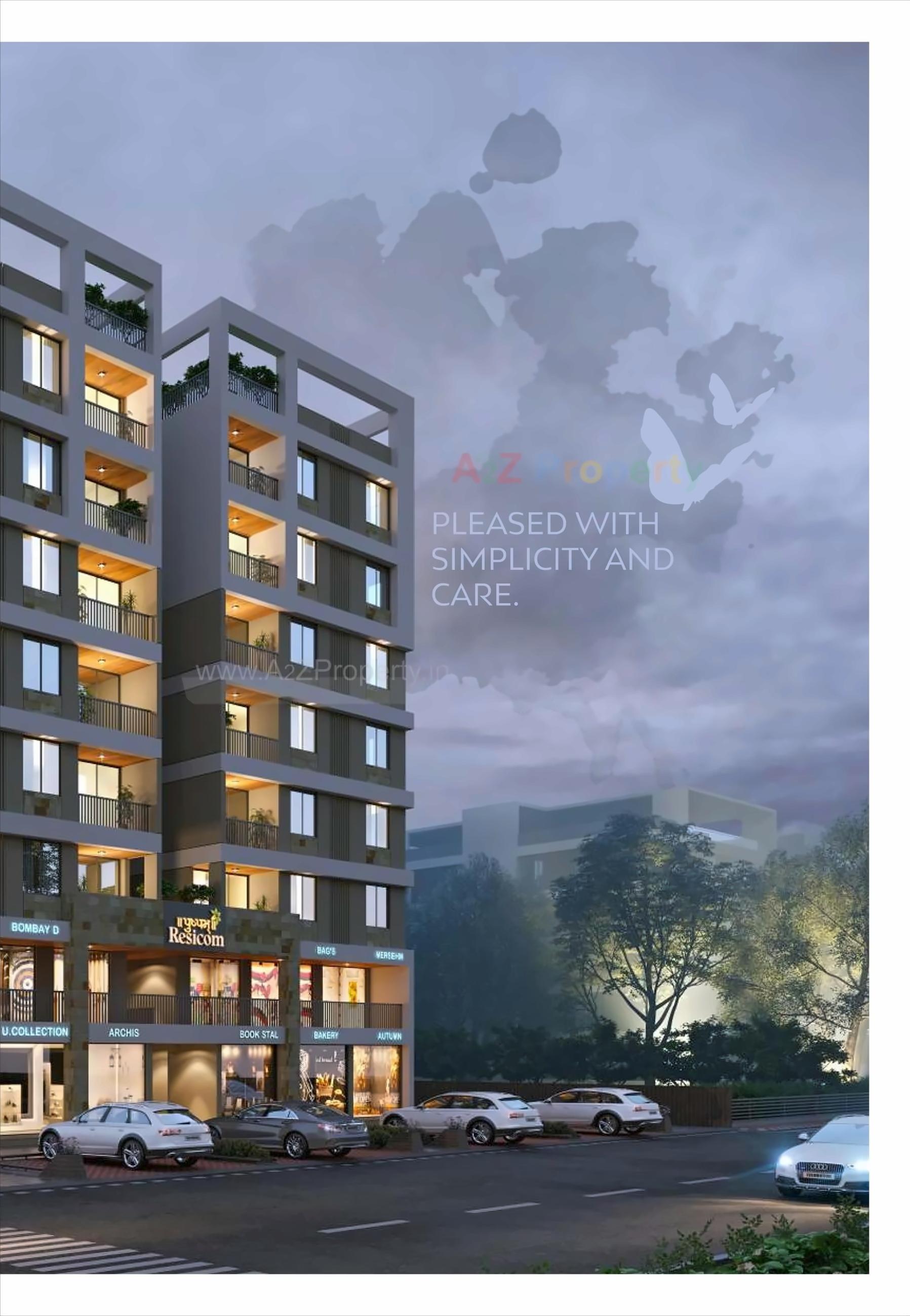 3D Elevation of real estate project Pushpam Resicom located at Tarsali, Vadodara, Gujarat