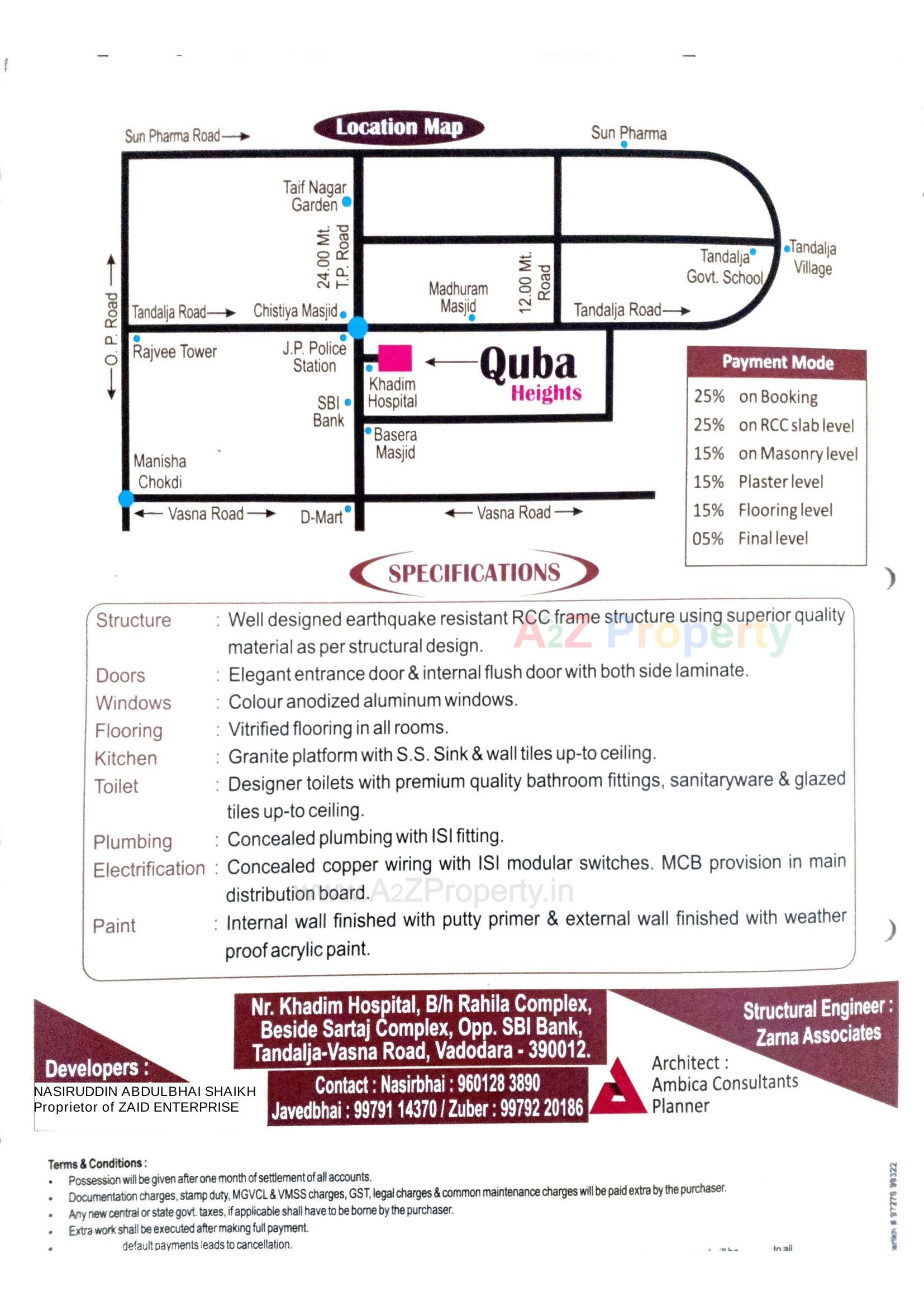  of real estate project Quba Heights located at Tandaliya, Vadodara, Gujarat