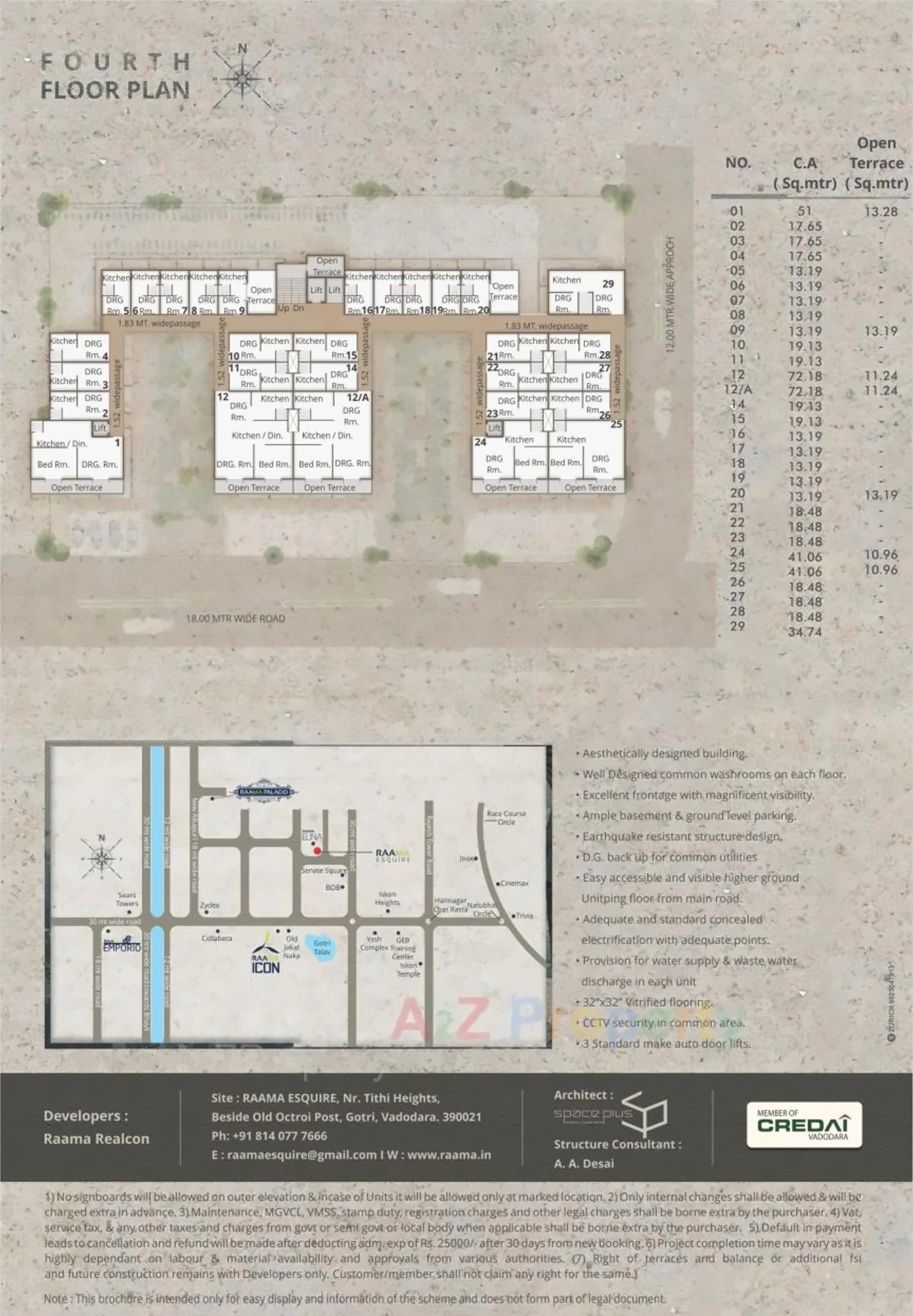 Layout of real estate project Raama Elina Raama Esquire located at Gotri, Vadodara, Gujarat