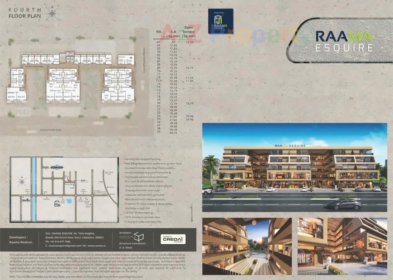 Layout of real estate project Raama Elina Raama Esquire located at Gotri, Vadodara, Gujarat