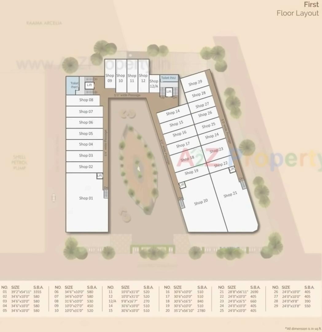 Layout of real estate project Raama Emperro located at Manjalpur, Vadodara, Gujarat