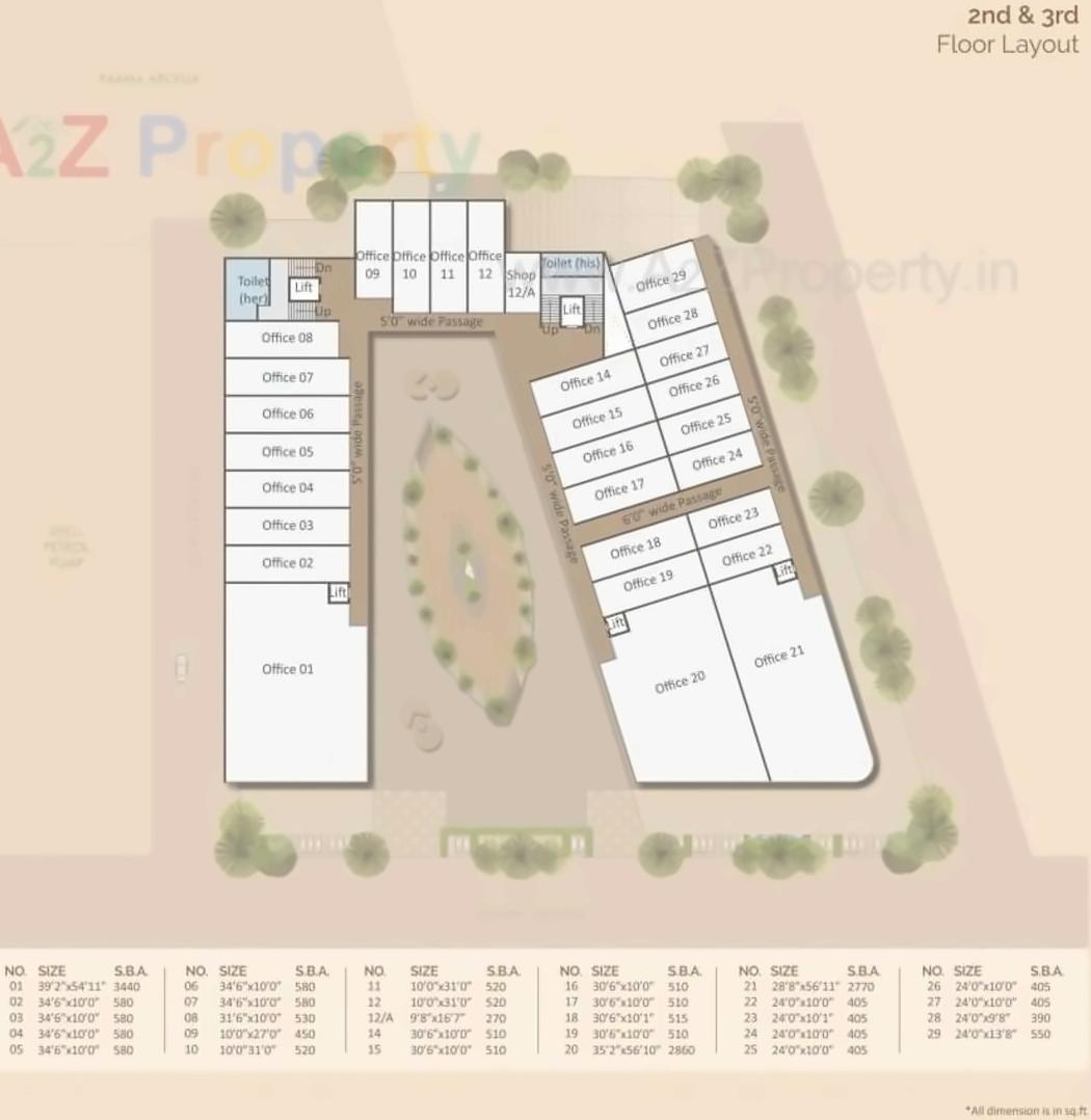 Layout of real estate project Raama Emperro located at Manjalpur, Vadodara, Gujarat