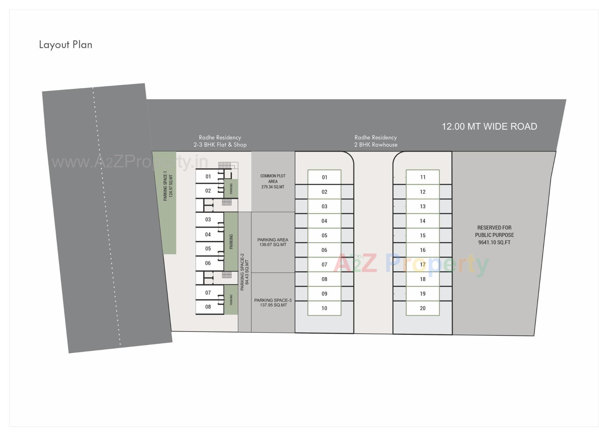 Layout of real estate project Radhe Residency located at Karodia, Vadodara, Gujarat
