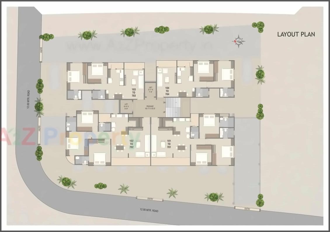 Layout of real estate project Radhe Shyam Residency located at Gotri, Vadodara, Gujarat