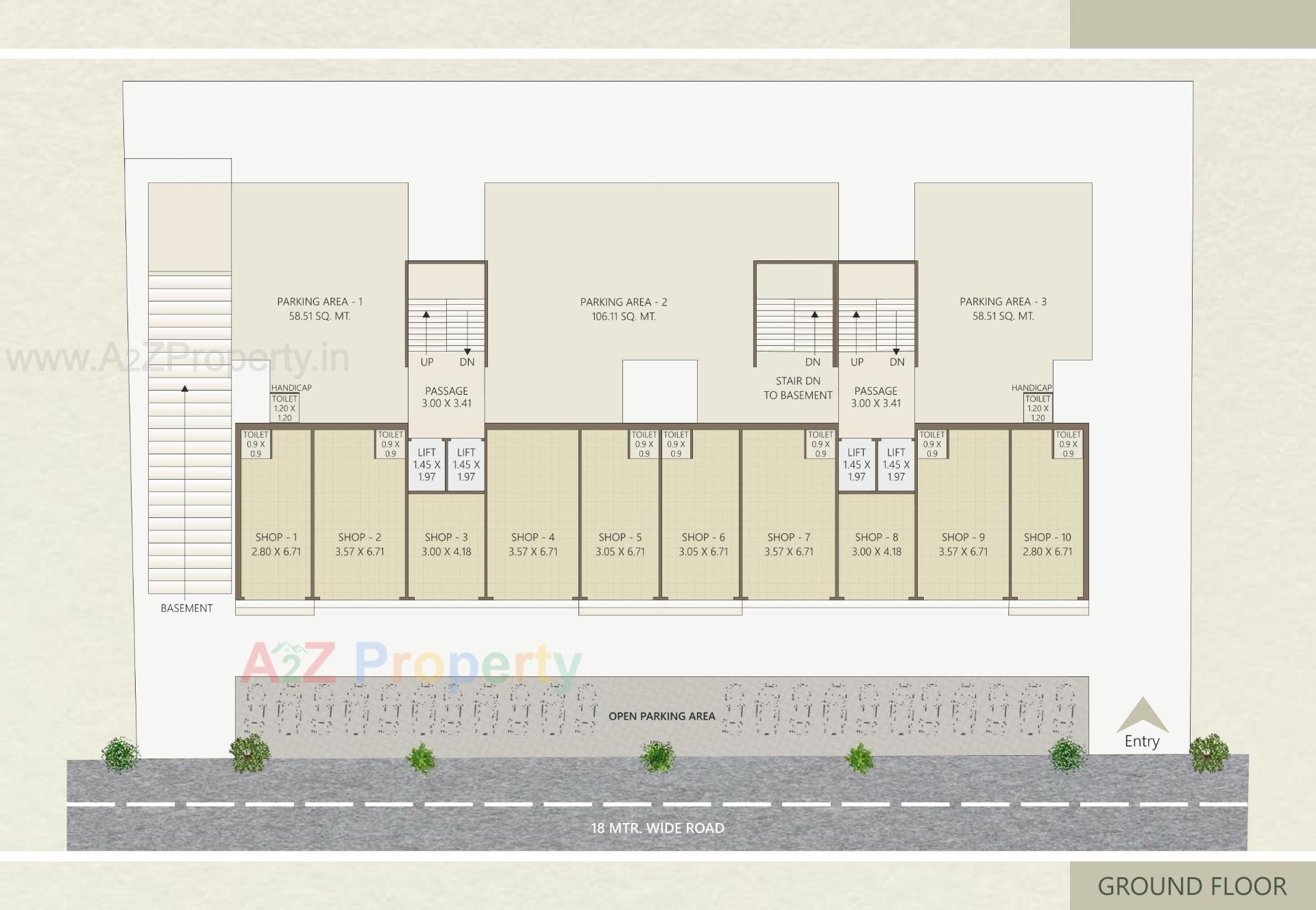 Layout of real estate project Radhey Heights located at Manjalpur, Vadodara, Gujarat