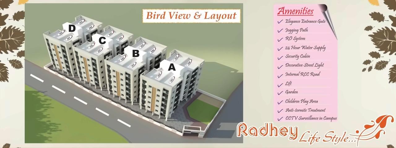 Layout of real estate project Radhey Life Style located at Koyli, Vadodara, Gujarat
