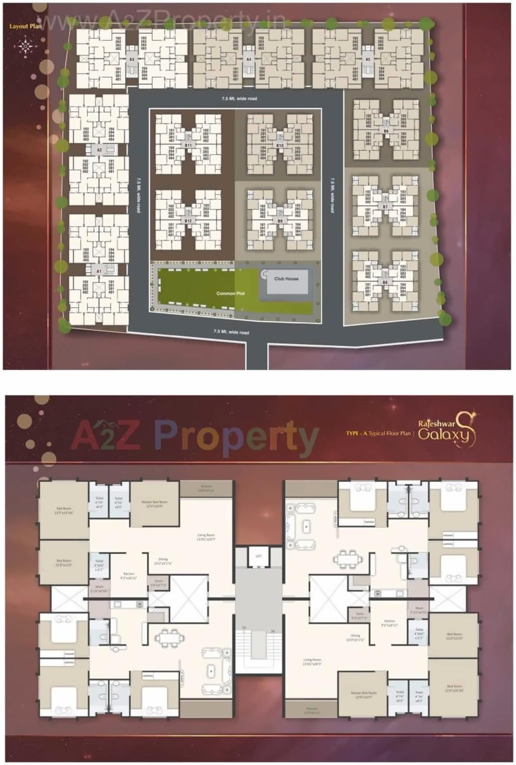 Layout of real estate project Rajeshwar Galaxy located at Harni, Vadodara, Gujarat