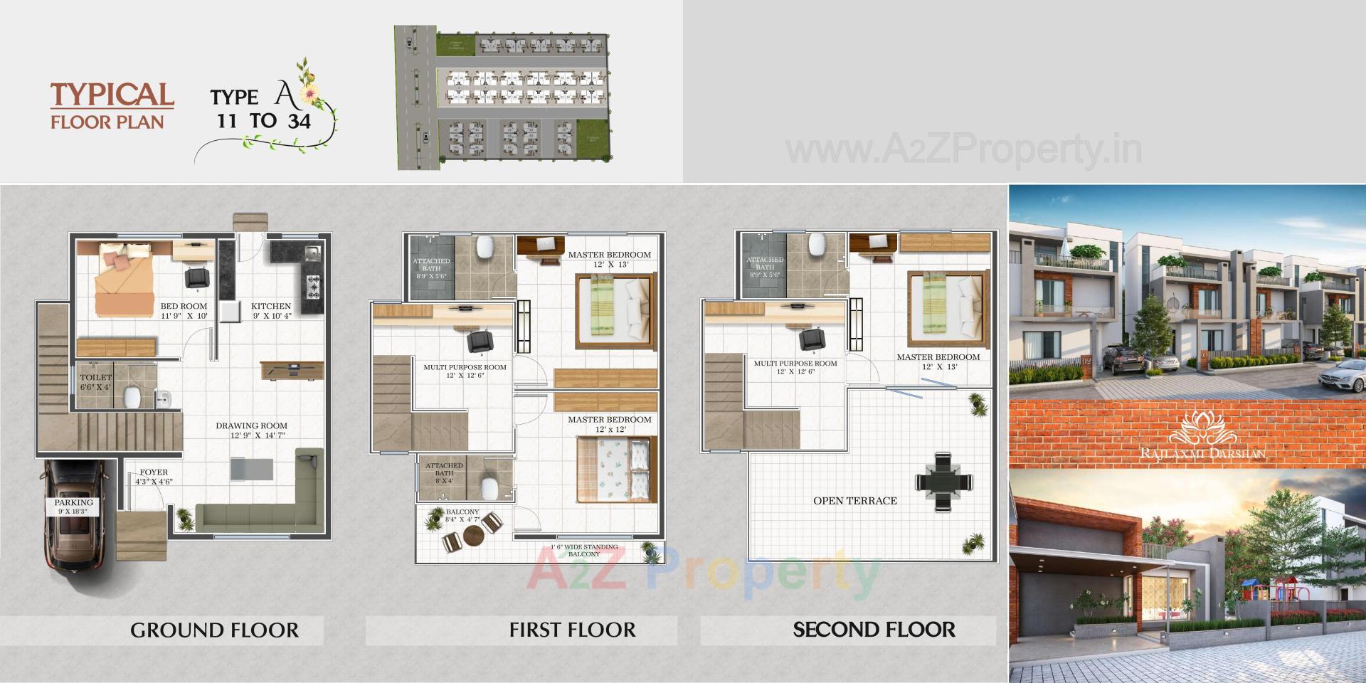 Layout of real estate project Rajlaxmi Darshan located at Ankhol, Vadodara, Gujarat