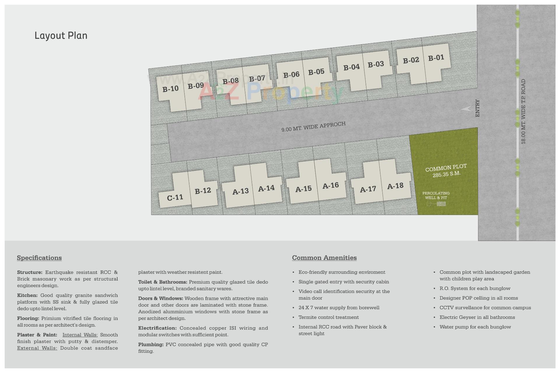 Layout of real estate project Rajlaxmi Villa located at Vadodara, Vadodara, Gujarat