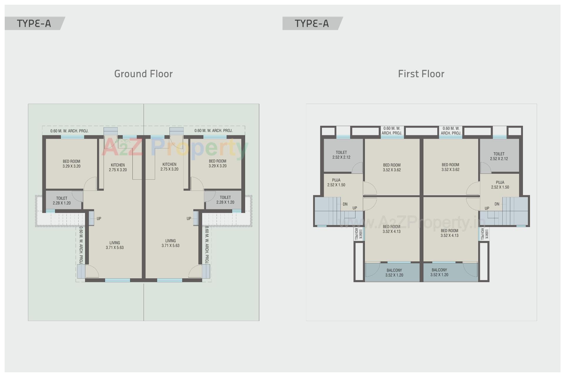Layout of real estate project Rajlaxmi Villa located at Vadodara, Vadodara, Gujarat