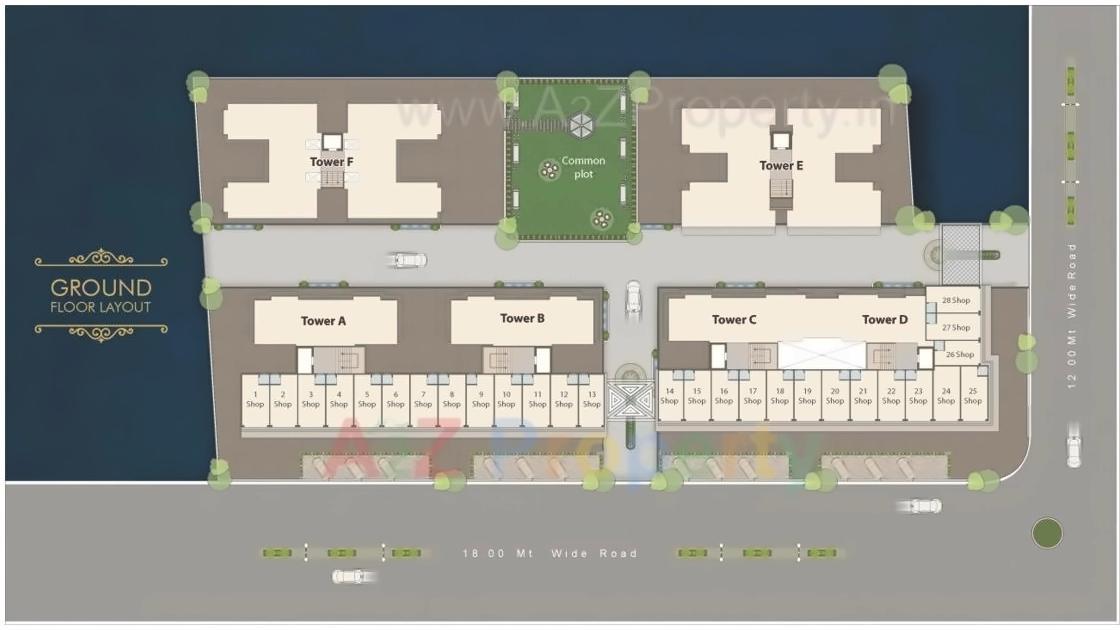 Layout of real estate project Rajratna Platina located at Bapod, Vadodara, Gujarat
