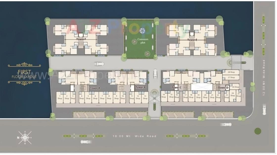 Layout of real estate project Rajratna Platina located at Bapod, Vadodara, Gujarat