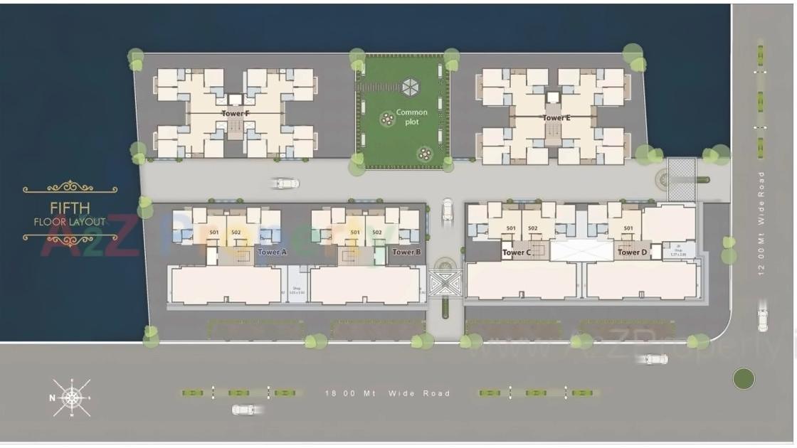 Layout of real estate project Rajratna Platina located at Bapod, Vadodara, Gujarat