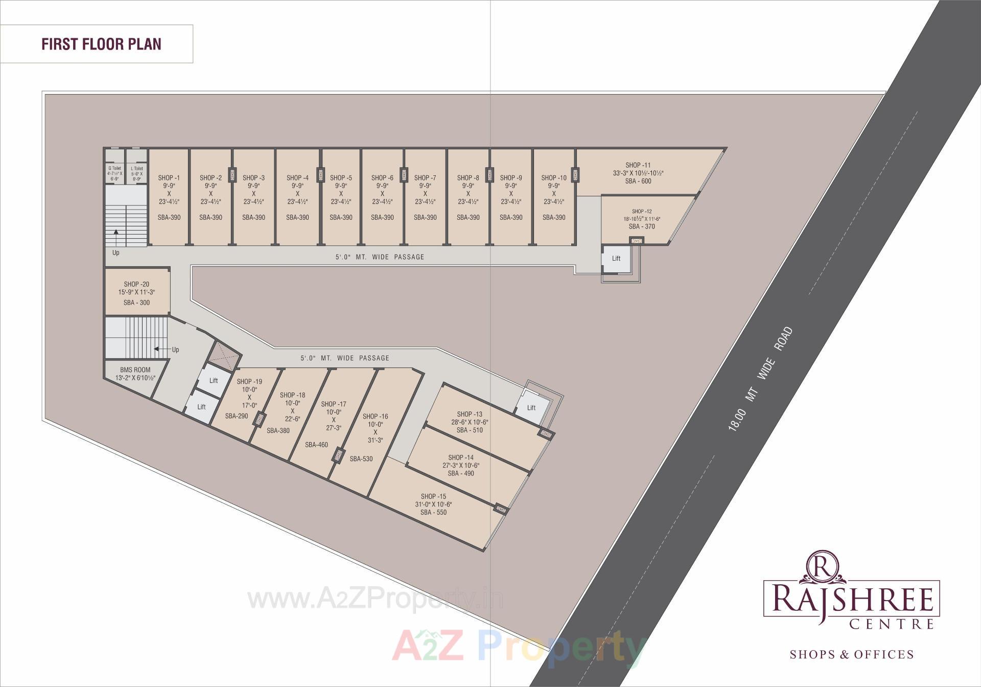 Layout of real estate project Rajshree Centre located at Kasba, Vadodara, Gujarat