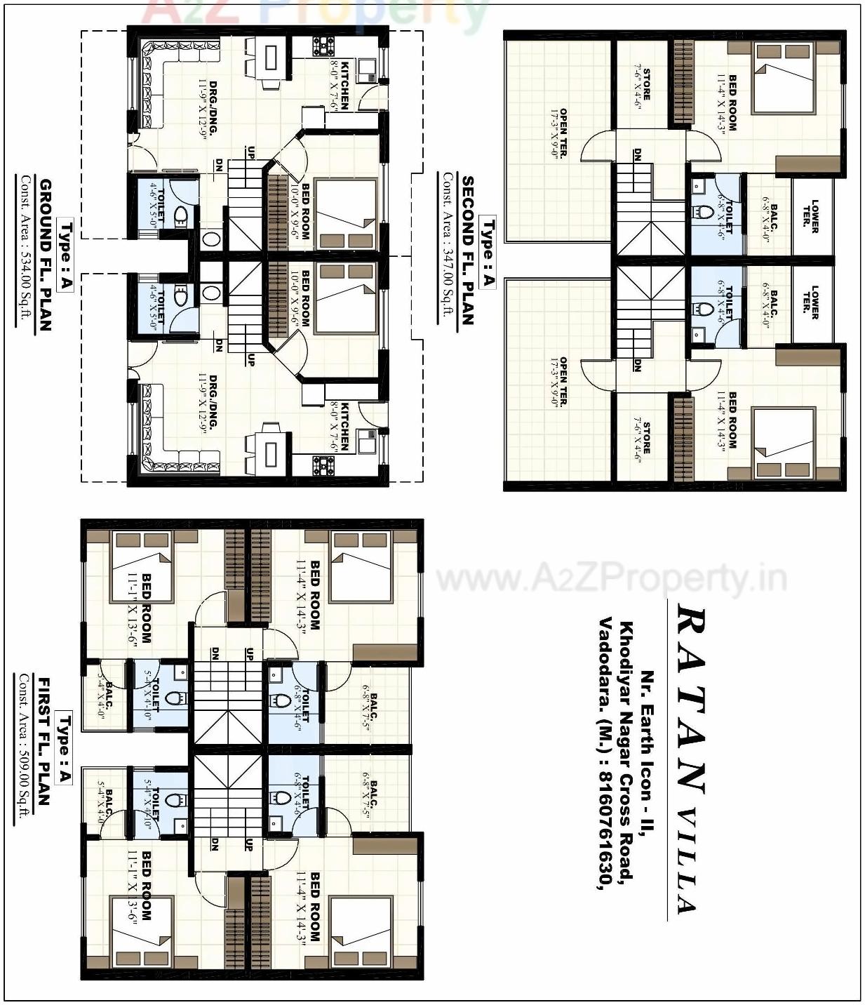 Layout of real estate project Ratan Villa located at Savad, Vadodara, Gujarat