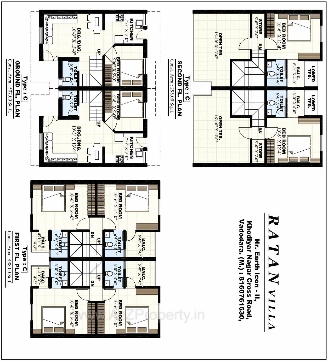 Layout of real estate project Ratan Villa located at Savad, Vadodara, Gujarat