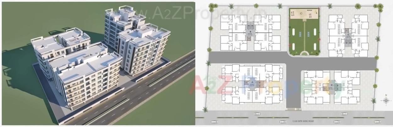 Layout of real estate project Ratnabhavan Residency located at Bapod, Vadodara, Gujarat