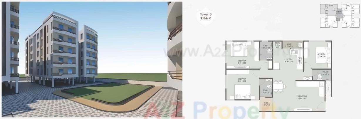 Layout of real estate project Ratnabhavan Residency located at Bapod, Vadodara, Gujarat