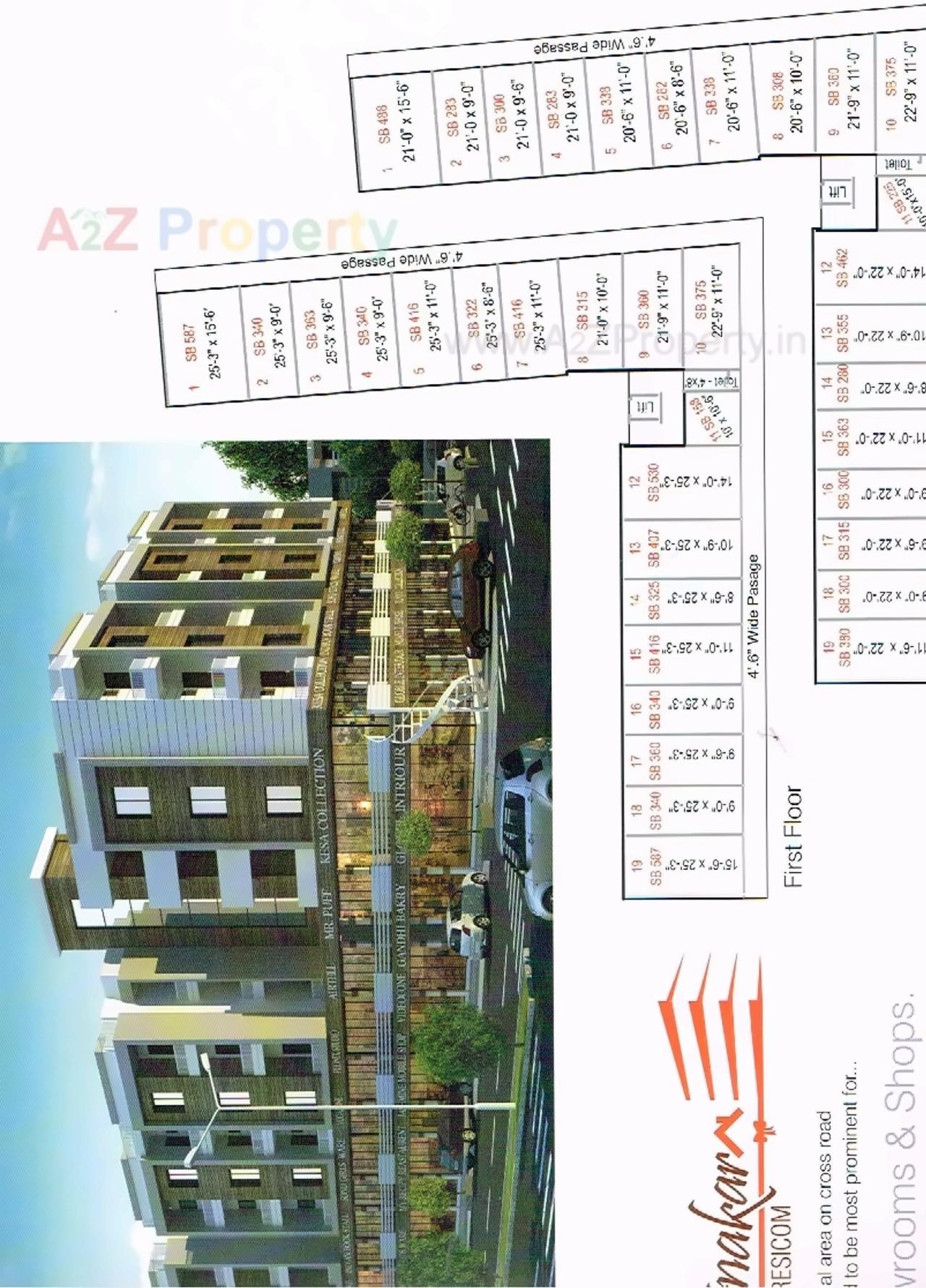 Layout of real estate project Ratnakar Resicom located at Sevasi, Vadodara, Gujarat