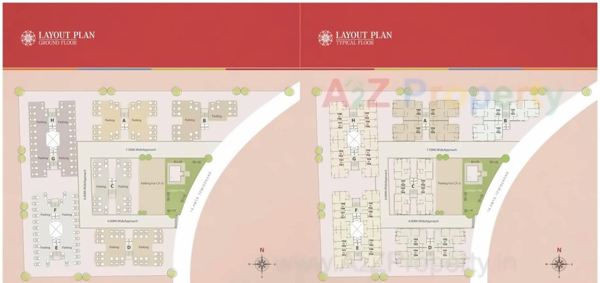 Layout of real estate project Ratnam Aura located at Harni, Vadodara, Gujarat
