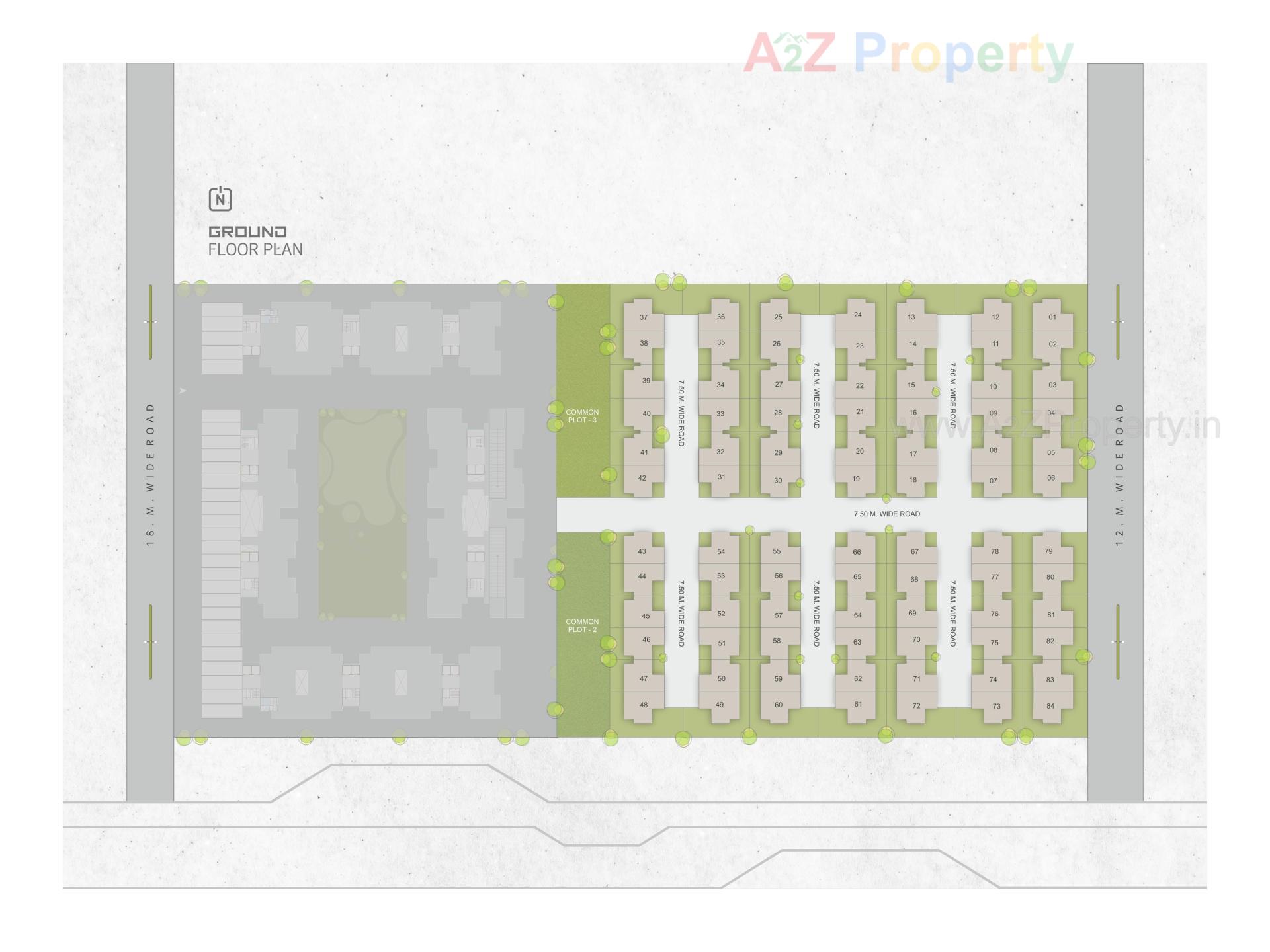 Layout of real estate project Ratnam Greenfield located at Tarsali, Vadodara, Gujarat