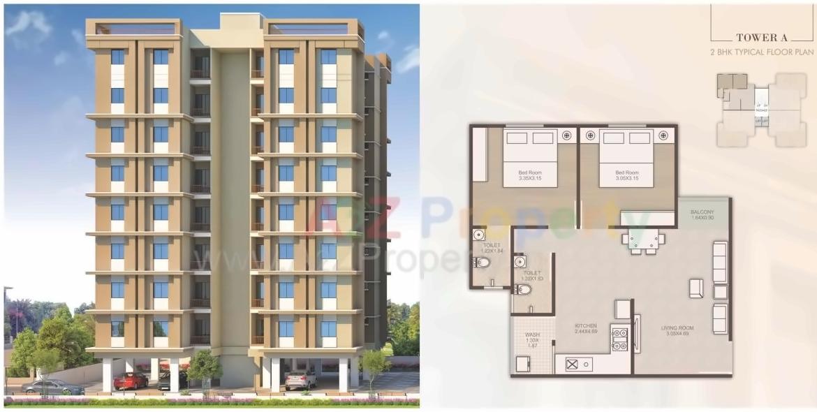 Layout of real estate project Ratnam Oasis located at Bapod, Vadodara, Gujarat