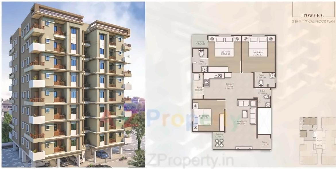 Layout of real estate project Ratnam Oasis located at Bapod, Vadodara, Gujarat