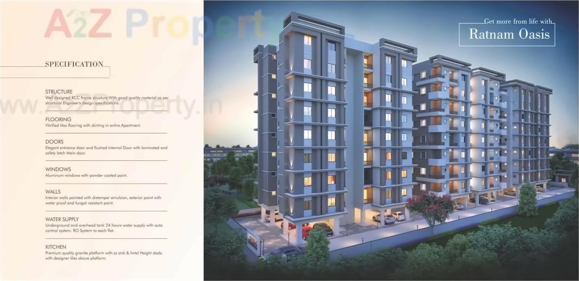 3D Elevation of real estate project Ratnam Oasis located at Bapod, Vadodara, Gujarat