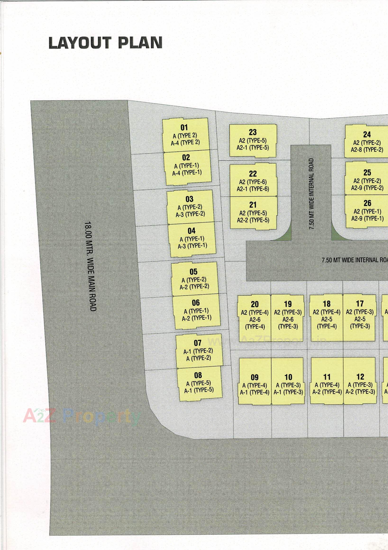 Layout of real estate project Ratnam Palm Leaf located at Makarpura, Vadodara, Gujarat