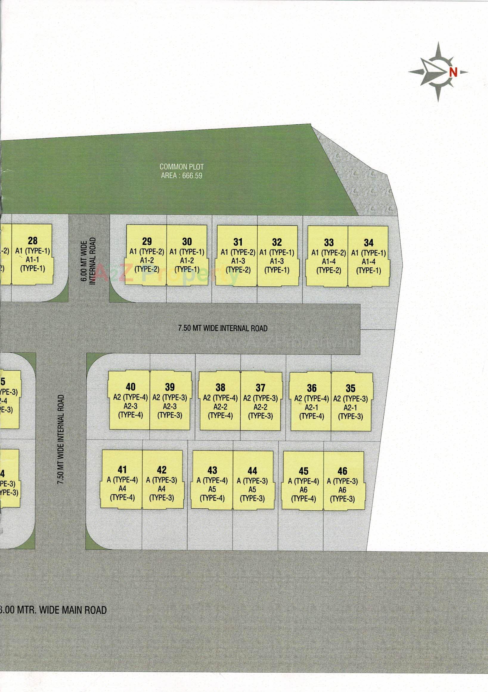 Layout of real estate project Ratnam Palm Leaf located at Makarpura, Vadodara, Gujarat
