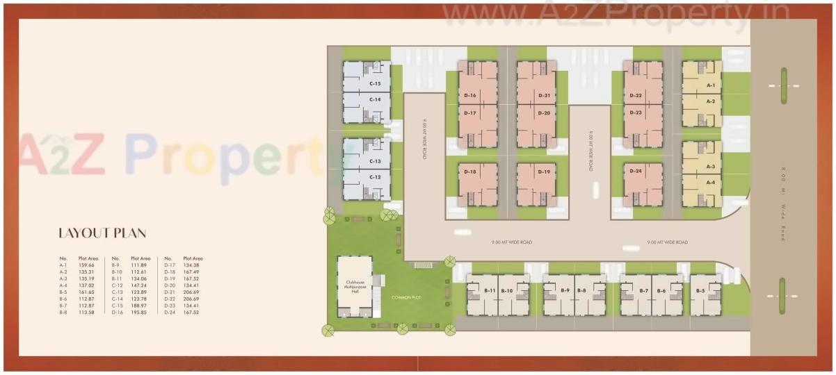 Layout of real estate project Redcoral located at Chhani, Vadodara, Gujarat
